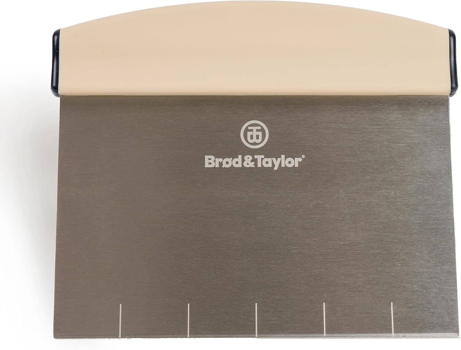 Brod & Taylor Bench Knife with 1″ Markings and Non-Slip Rubber Handle, Dough Cutter for Home-Kitchen Baking (6″ x 5.25″ Surface), 100% Dishwasher Safe