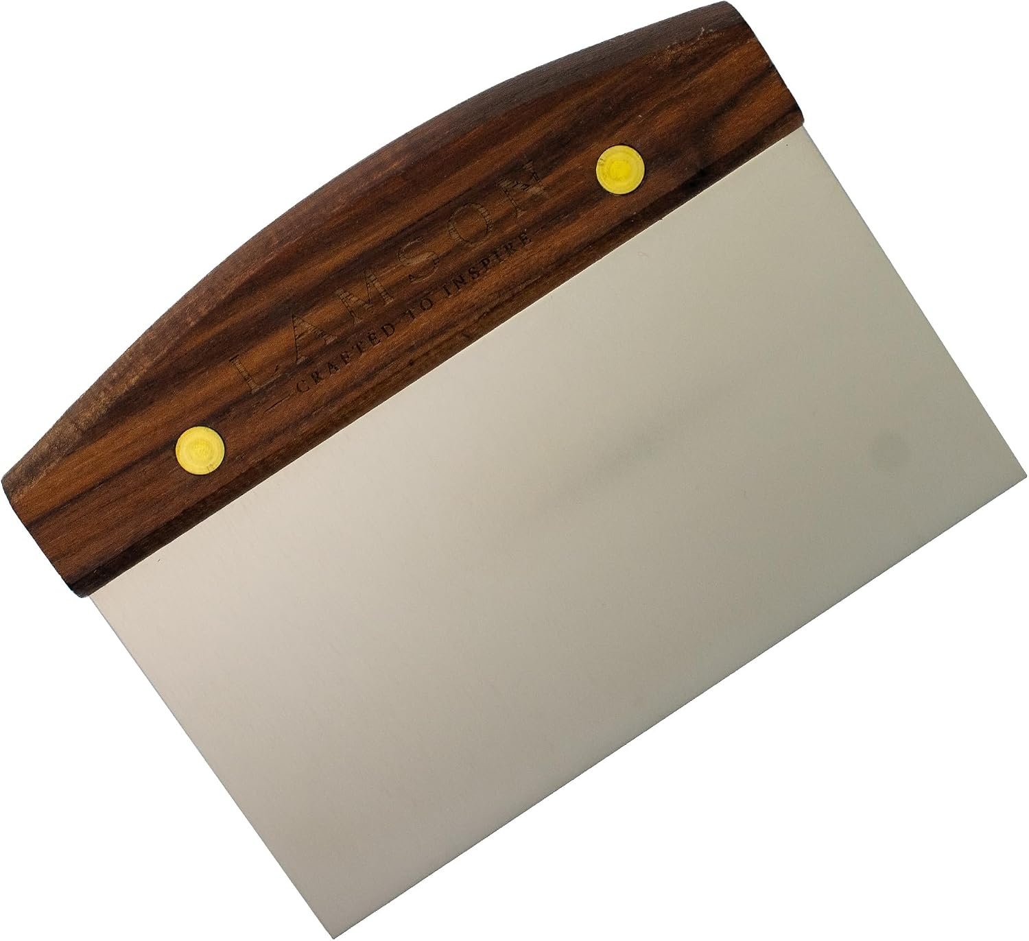 Lamson Bench Scraper, High Carbon Steel Dough Cutter, Walnut, 3 x 6 In | Cuts sourdough, brioche, pizza and pasta cleanly; full-tang riveted; hand wash only; handcrafted in Massachusetts