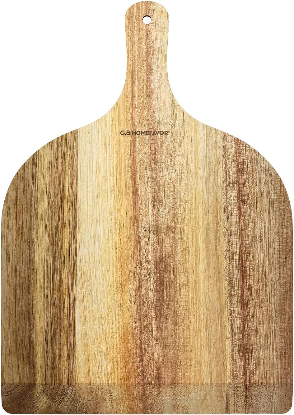 G.a HOMEFAVOR Wooden Pizza Peel, Acacia, 12 x 16 Inch | Pizza Paddle with Wood Handle, Pizza Spatula, for Baking & Transferring, Large Wood Cutting Board, for Oven, Kitchen