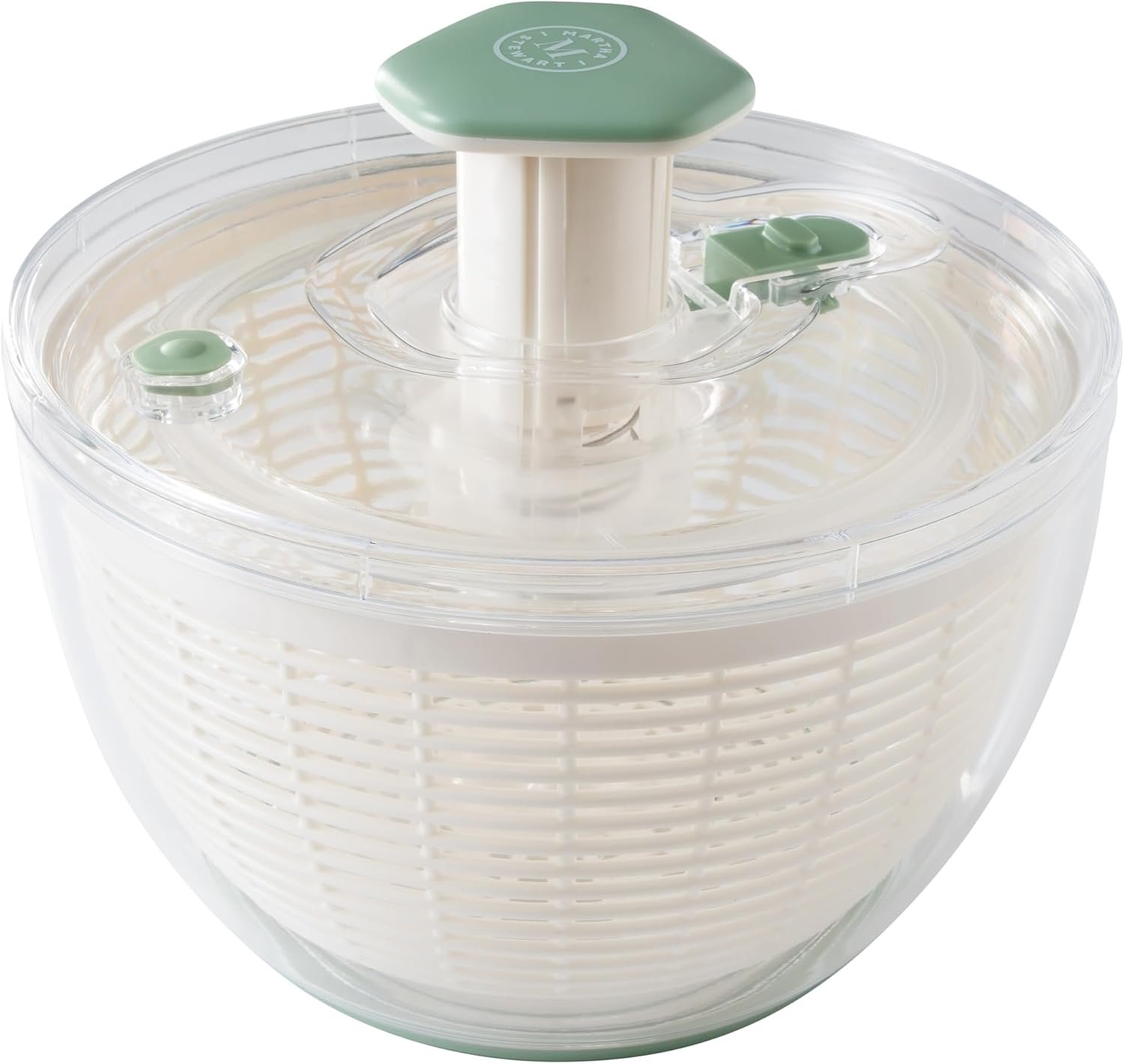 Martha Stewart Gulfwind 6.3 Qt Salad Spinner, Fruit Wahser, Fruit Washing Bowl with Strainer, Vegertable Cleaner, Salad Cleaner, Lettuce Washer