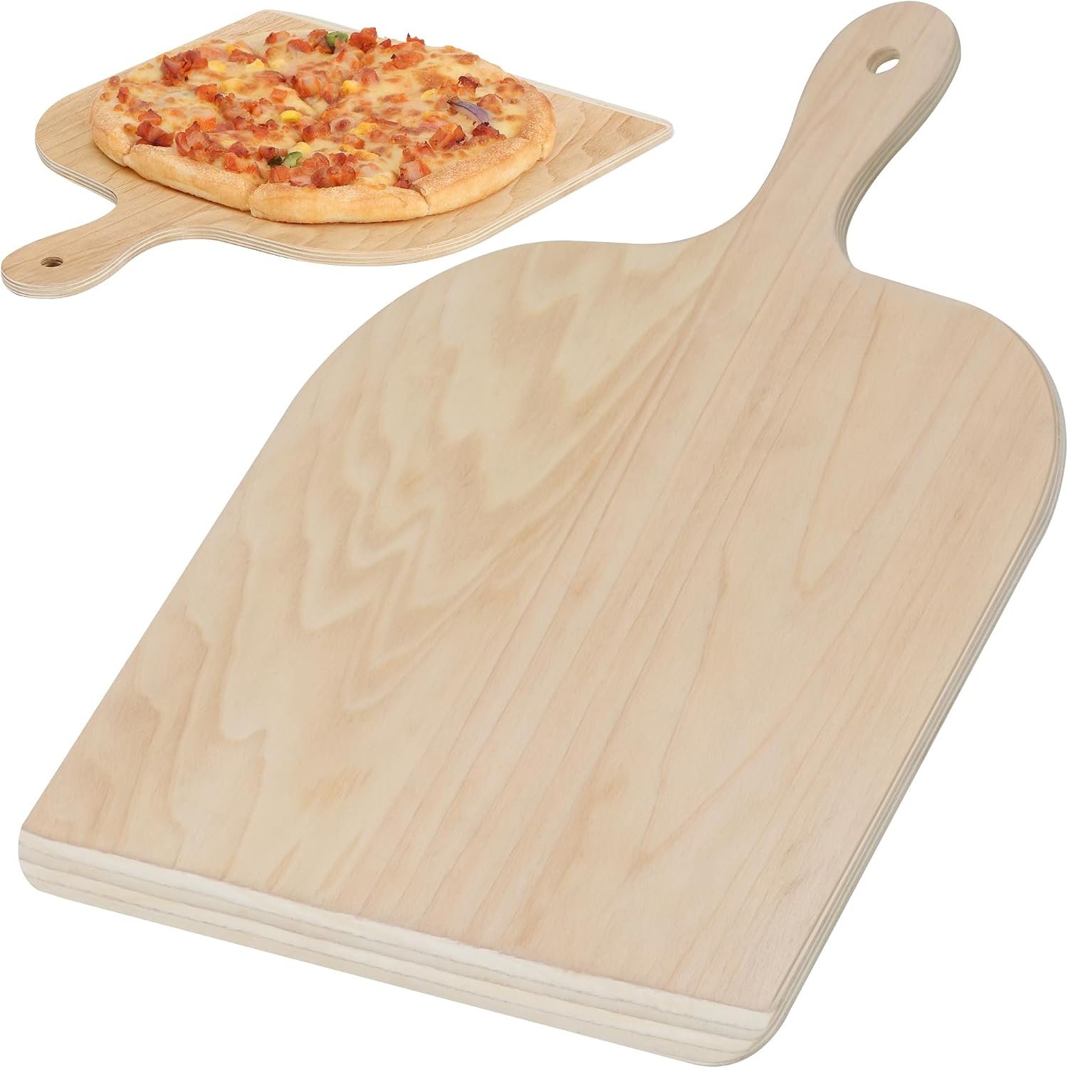 11inch Wooden Pizza Peel, Easy-Glide Beveled Edge, Nonstick | Small Pizza Spatula Paddle for Transferring, Serving, Versatile Pizza Board with Easy-To-Grip Handle for Oven, Stone, Grill