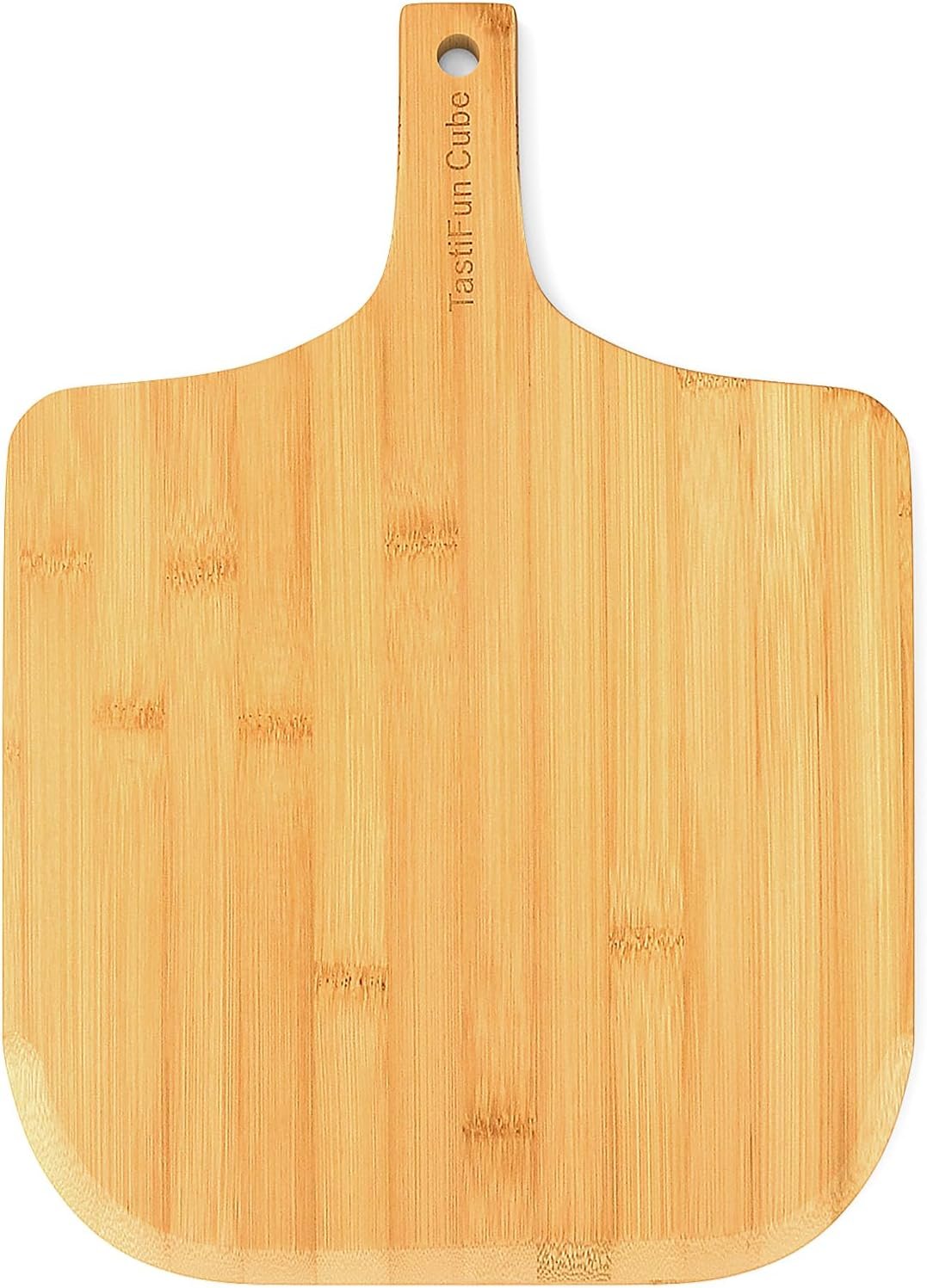 Pizza peel, 12″ natural bamboo pizza paddle, Essential accessories for indoor Outdoor Ovens, baking homemade pizza, cutting board, Cheese, Serving Pizza, Bread, Cookies & More, Eco-Friendly & Durable