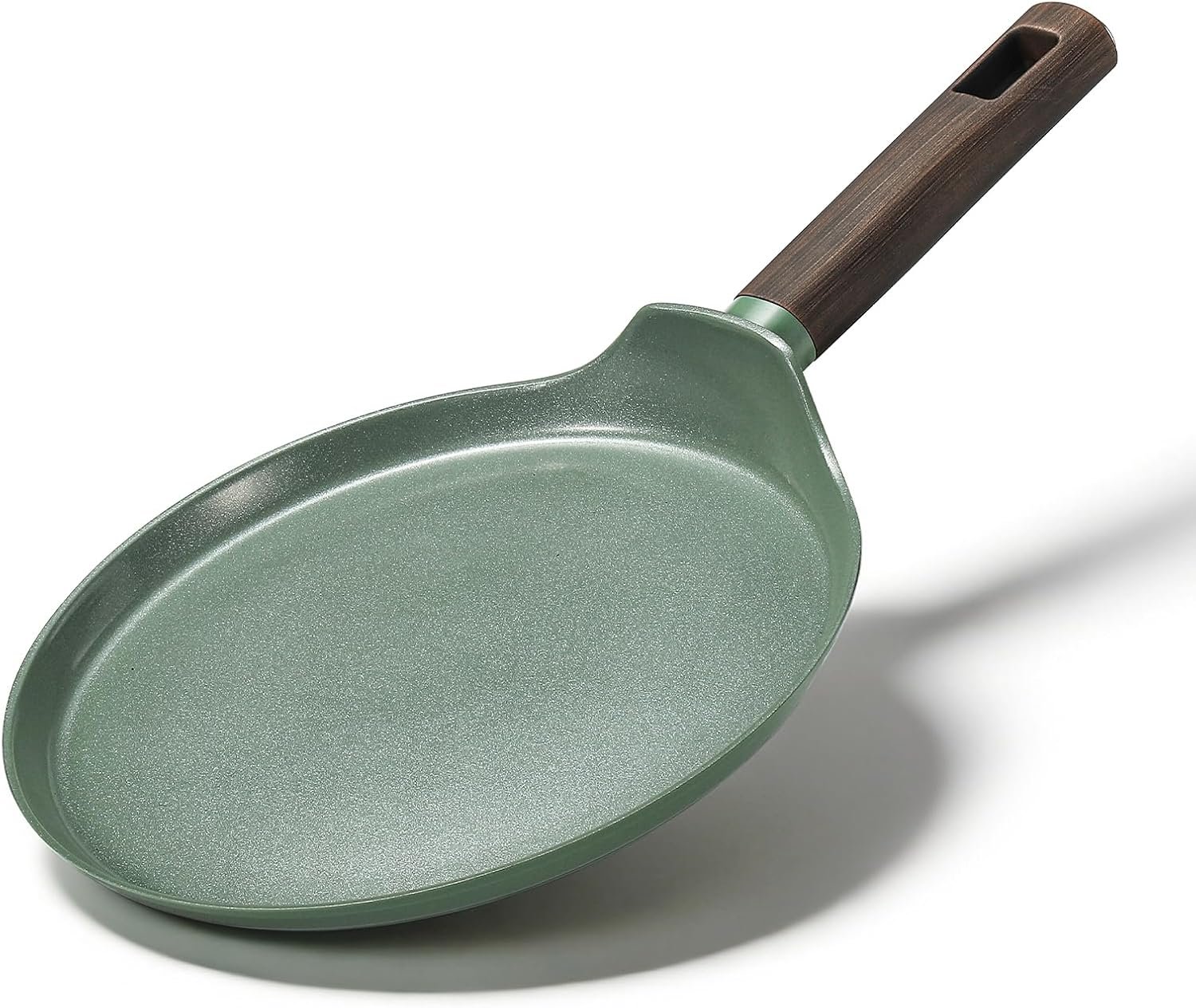 MsMk 9.5 Inch Ceramic Nonstick Crepe Pan, Green Induction Dosa Tawa Pan | Ceramic, Non Toxic, Pancake Pan, Flat Skillet, suitable for gas & electric & induction stoves, easy clean, Dishwasher Safe