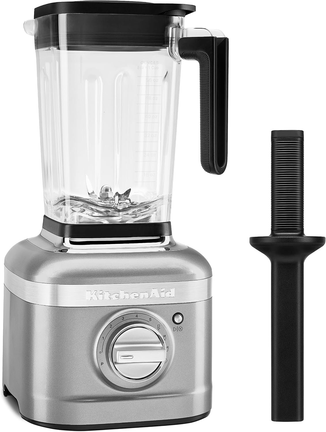 KitchenAid K400 Variable Speed Blender w/Tamper, KSB4028, Contour SIlver | Preset Recipe Programs: Ice Crush, Icy Drinks, and Smoothie, 5-speed variable speed dial, Intelli-Speed Motor Control