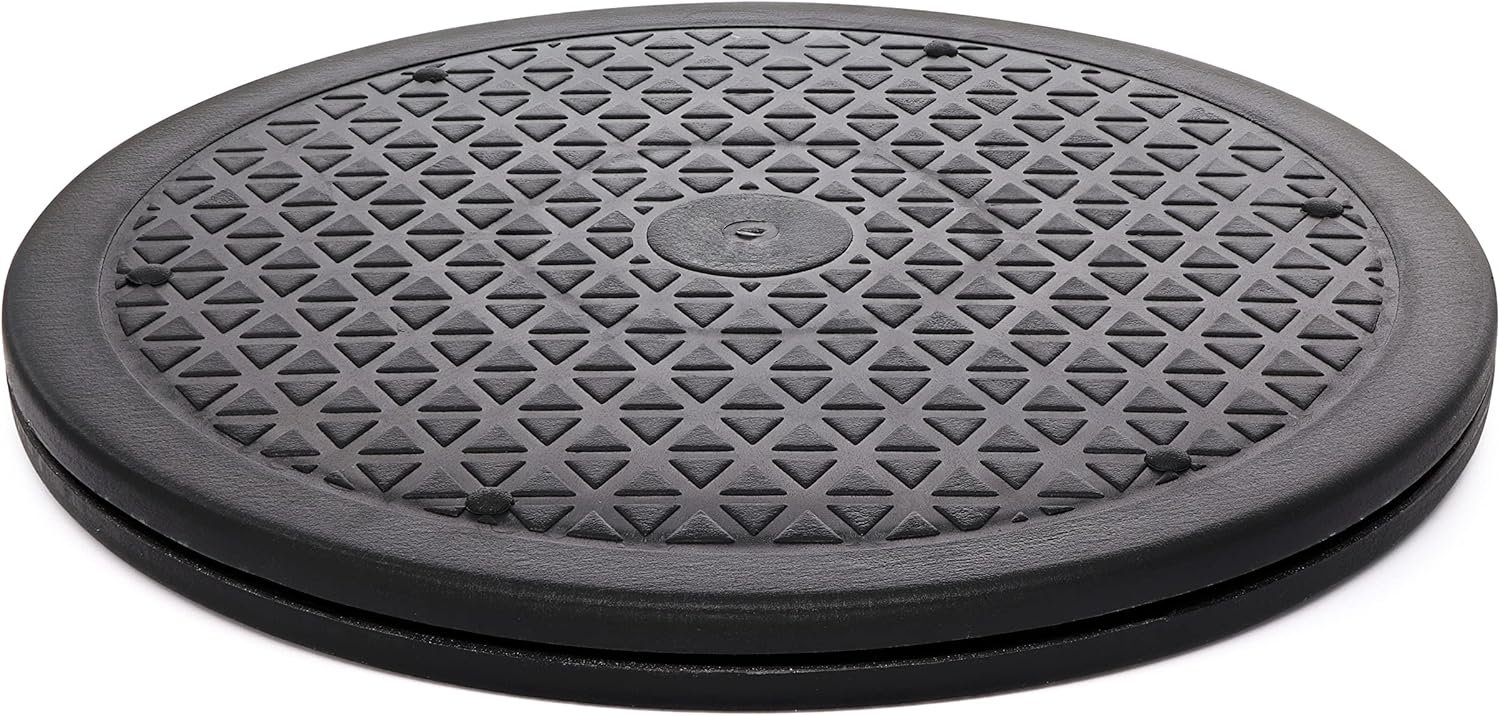 10 Inch Lazy Susan Turntable Organizer, Non Skid Large Lazy Susan Turntable for Cabinet, Computer or Laptop, Plastic Turn Table, Black, 1 PC – by RamPro