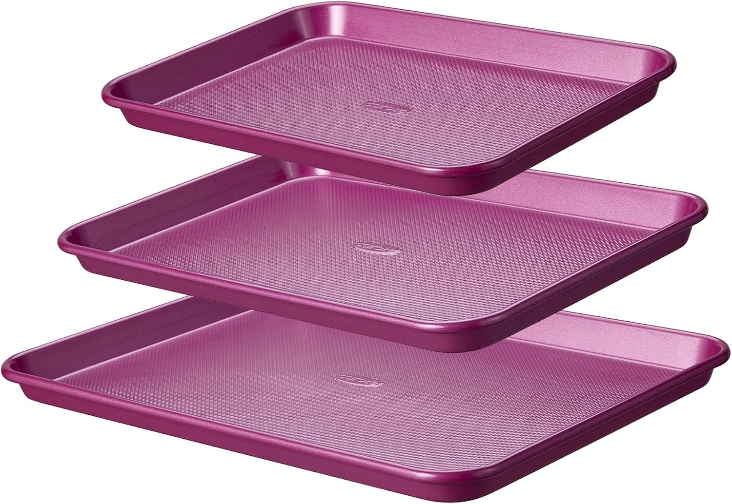 CAROTE 3-Piece Baking Sheet, Nonstick Cookie Sheets, Royal Violet | 13, 15 & 17-Inch, Carbon Steel Baking Pans Set, Easy-Release, Oven Safe Up to 446°F, Even Heating, PFAS-Free, Space-Saving