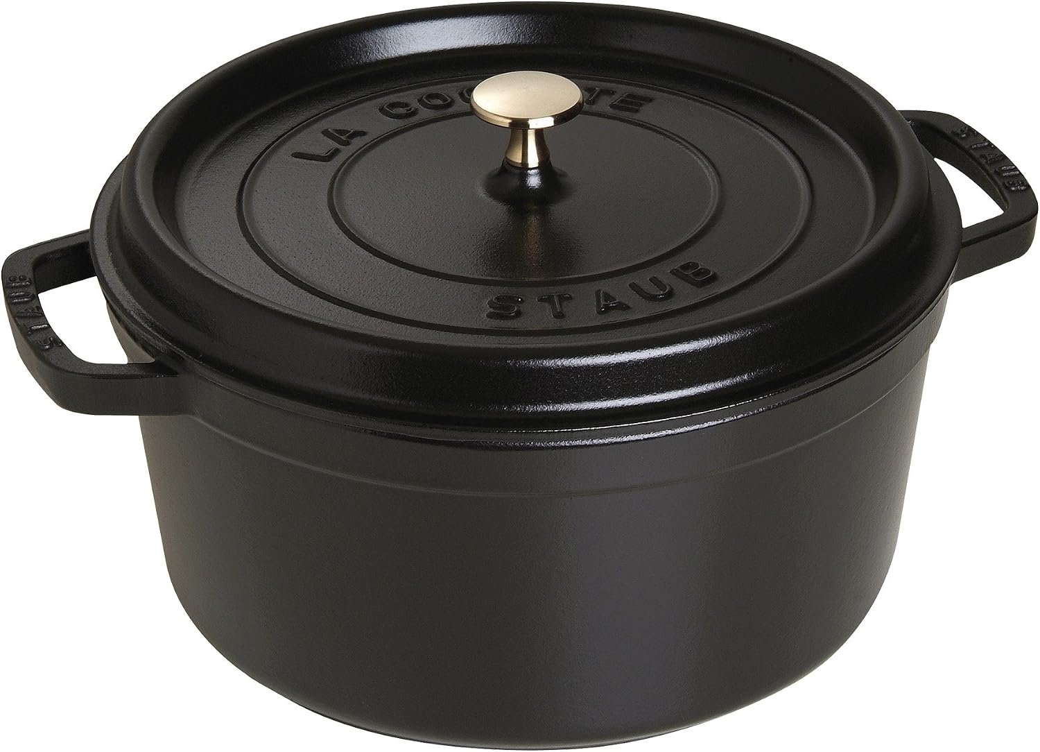 Staub Cast Iron Round Cocotte, Dutch Oven, 7-quart, serves 7-8, Made in France, Matte Black | Perfect for Batch Cooking, Meal Prep & Large Meals. Braise, Roast & Bake in One Pot. Enameled Coated Cast Iron Dutch Oven