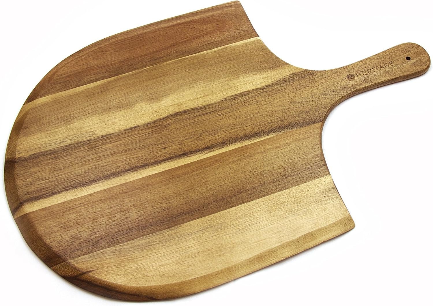 Heritage Acacia Wood Pizza Peel – 22×14 inch Large Wooden Paddle Board with Handle for Easy Use – Kitchen Oven Accessories