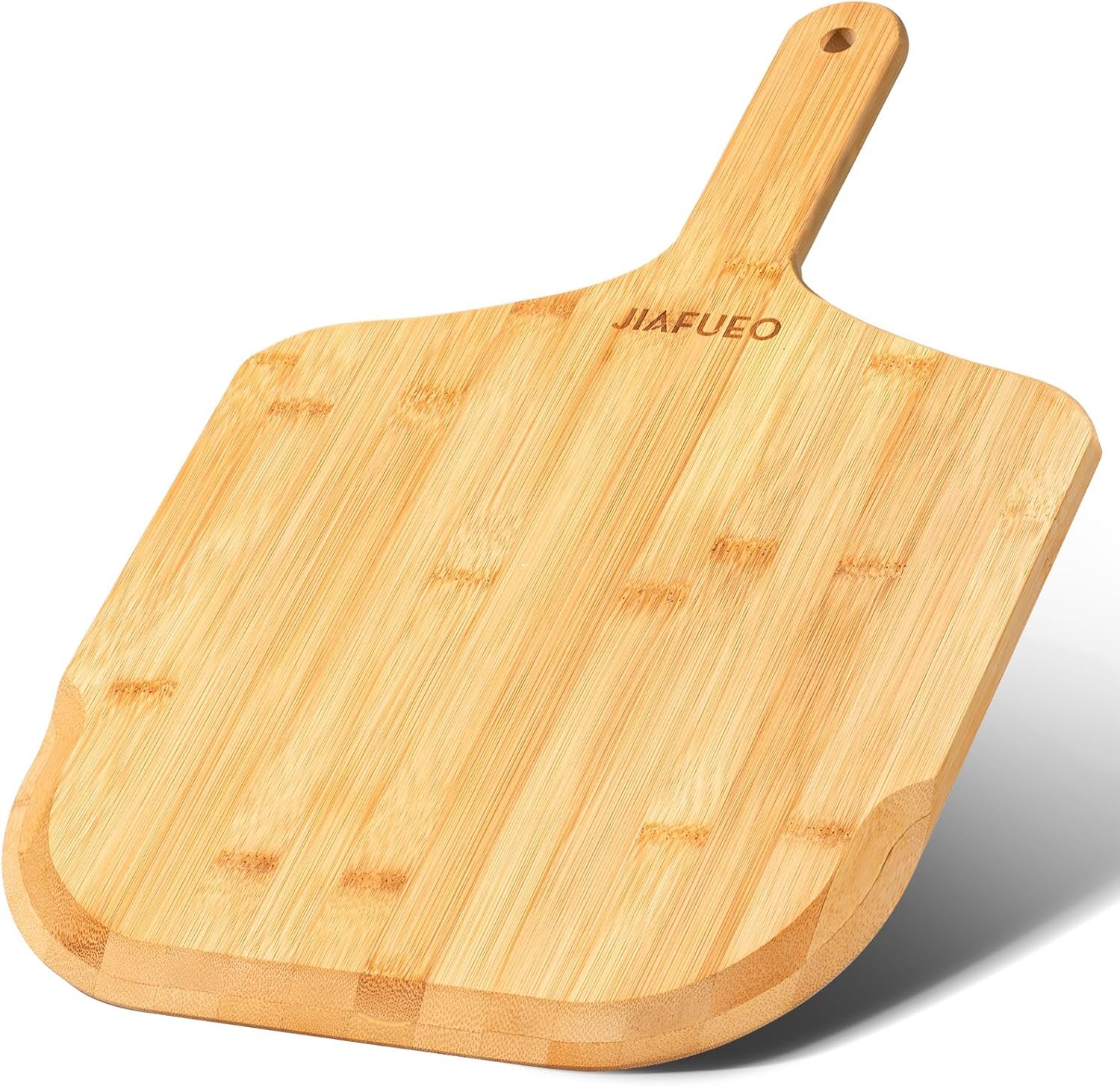 Pizza Peel 12 inch, Bamboo Pizza Paddle Spatula | Wooden Pizza Cutting Board for Cheese Bread Fruit Vegetables, Multi-Purpose Oven Accessories for Baking Homemade