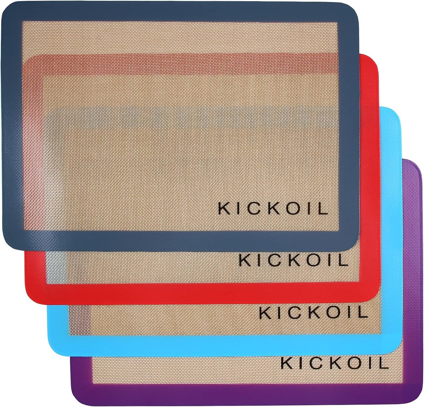Silicone Baking Mats Set of 4, Non-Stick Reusable BPA-Free Oven Liners) | Non Slip Silicone Baking Sheet for Cookies, Macarons, Bread and Pastry, Dishwasher Safe, 16.5” x 11.6”(Half)