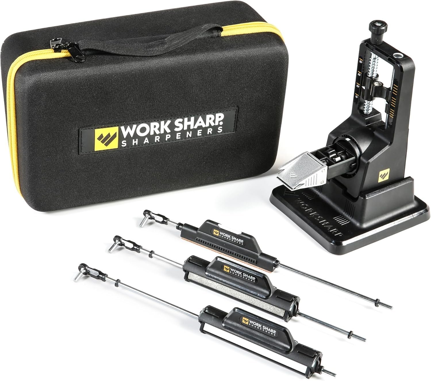Work Sharp Precision Adjust Elite Knife Sharpener – Fixed Angle Sharpening System for Kitchen & Pocket Knives – Professional Guided Knife Sharpening Tool