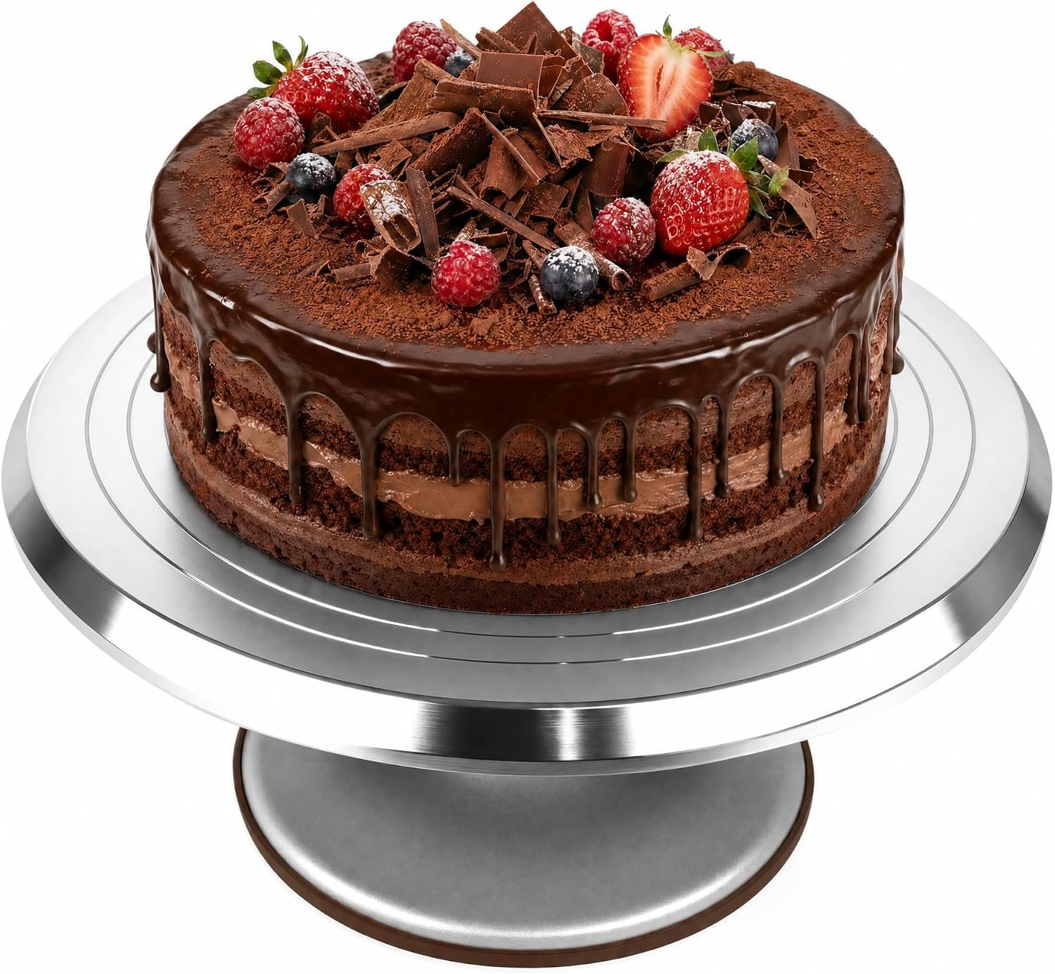Aluminium 360° Rotating Detachable Cake Turntable – 12 Inch Non-Slip Cake Decorating Stand for Frosting, Icing, DIY Baking, Professional & Home Use