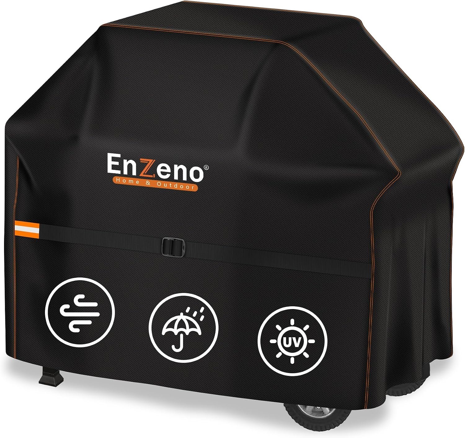 Enzeno Grill Cover for Outdoor Grill Waterproof,58 inch BBQ Gas Cover for Weber 7130 Genesis II,LX 300 Series and Genesis 300 Series,Barbecue Cover with Metal Buckle & Adjustable Drawstring
