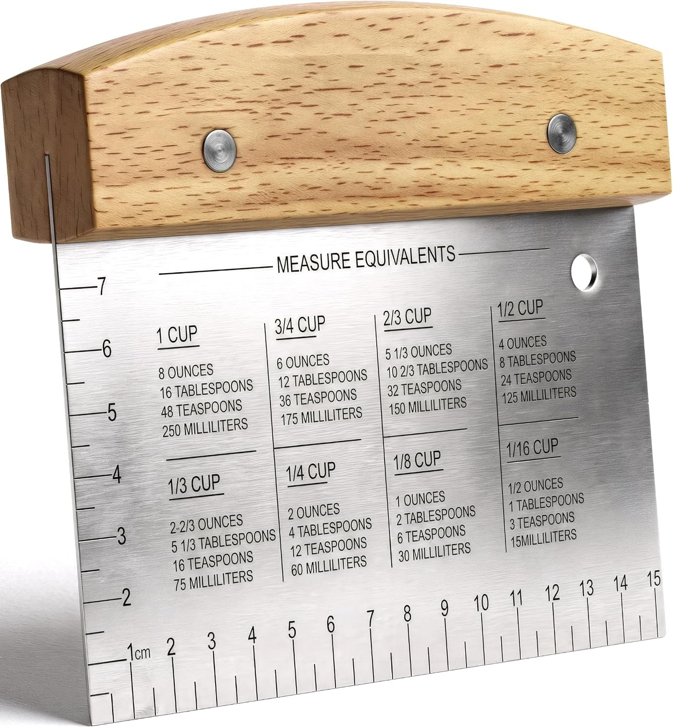 Superbaking 6″ Wooden Dough Scraper Bench Scraper | Dough Cutter with Ruler, Pastry & Cake Scraper, Sourdough Baking Supplies, Bread Making Tools & Accessories