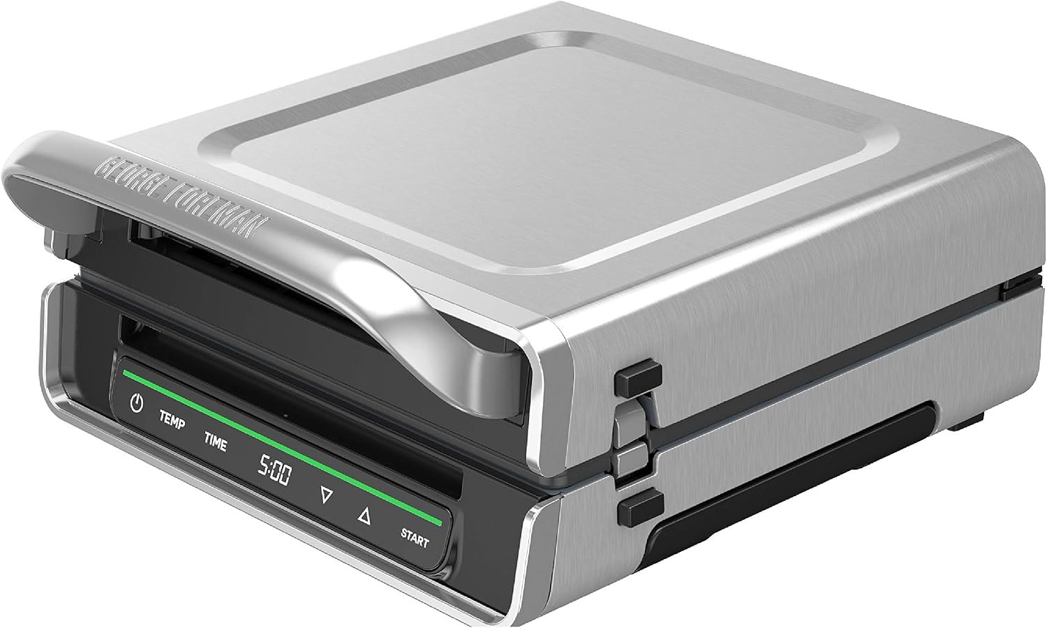George Foreman Smokeless – Digital Smart Select, Family Size (4-6 Servings), Stainless Steel, GRD6090B