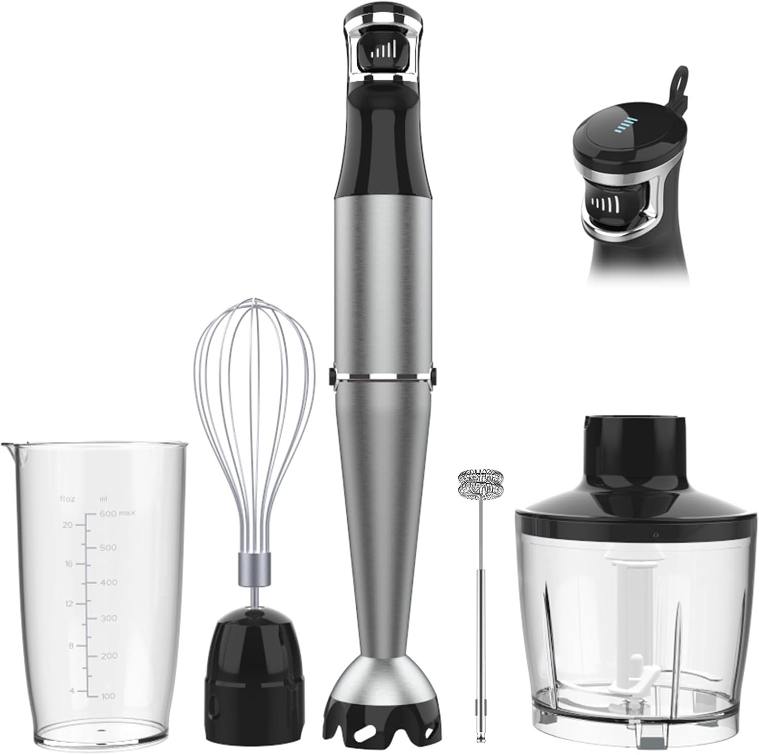 Turelar Immersion Blender Handheld Corded, 1100W 5 in 1 Hand Blender Set
