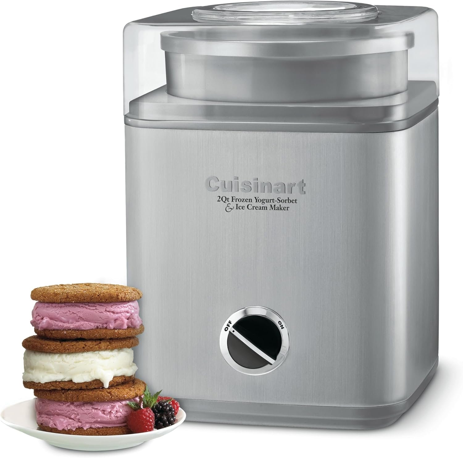 Cuisinart Ice Cream Maker Machine, Fully Automatic, Stainless Steel, 2 qt