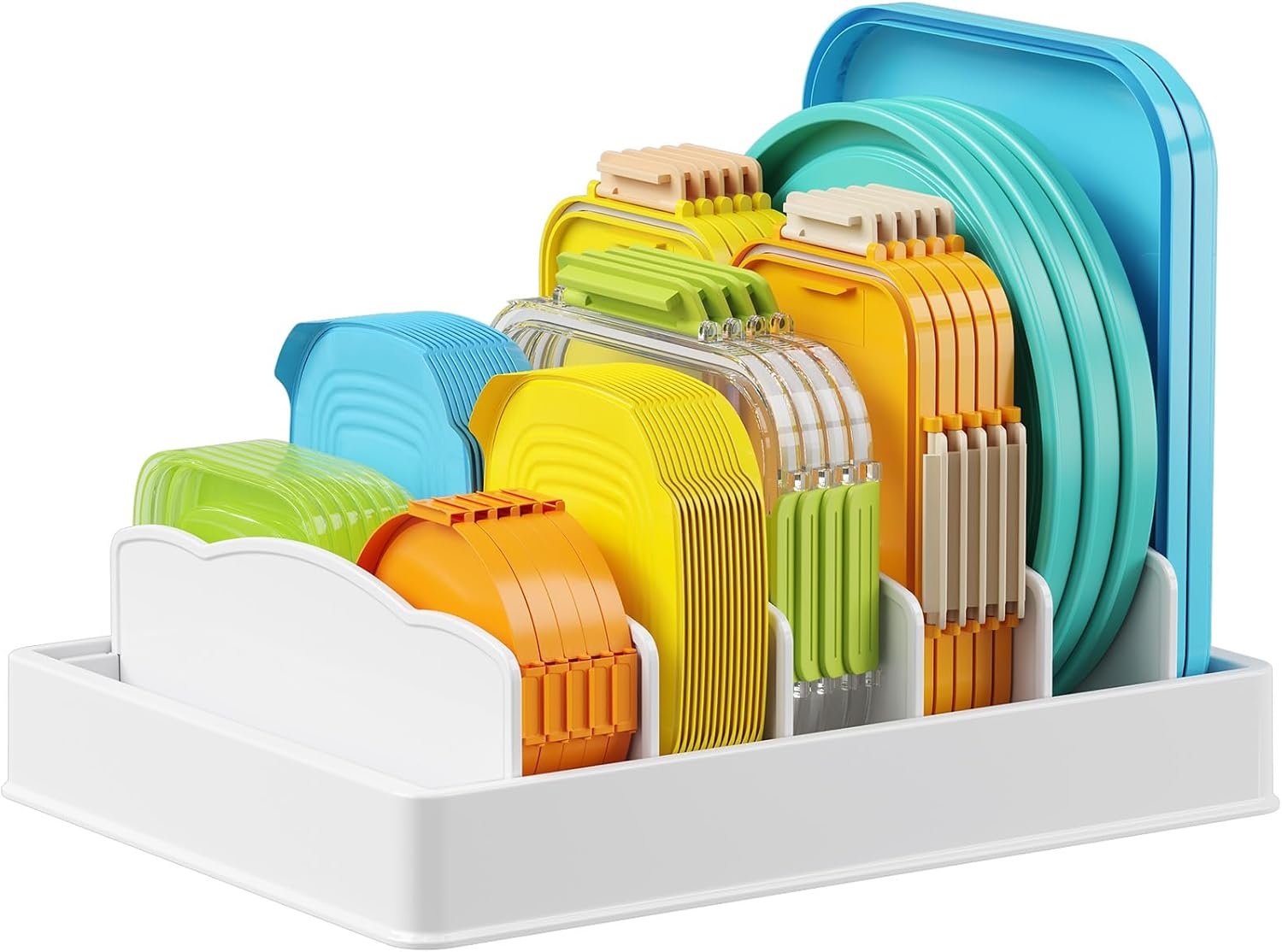 Lifewit Kitchen Cabinet Organizer for Food Contanier Lid with 7 Sections